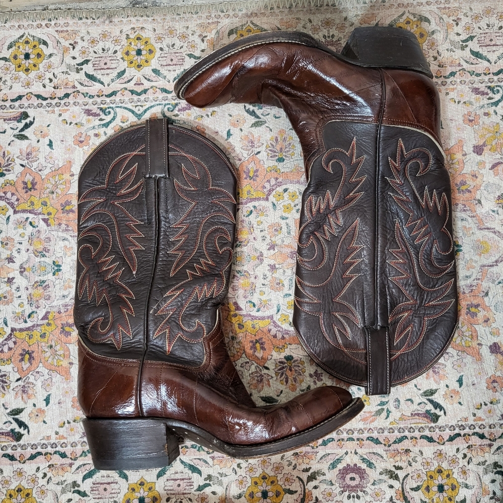 Vintage Leather Western Cowboy Boots Size 10.5 Made Mexico Renegade O'Sullivan